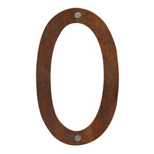 Husnummer 0 stål rustlook 25 cm